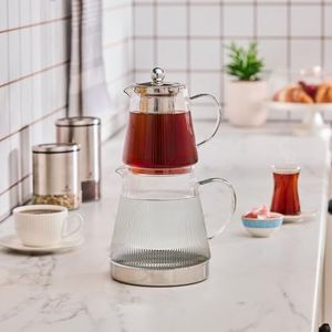 Karaca Keops XL - Glazen Theepot - 2000 ml - Borocilikaatglas - Geschikt Voor Alle Warmtebronnen