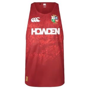 Canterbury Heren British and Irish Lions Poly Singlet, Red Dahlia, Small