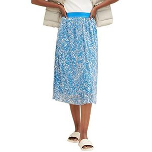 TOM TAILOR Denim Dames Midi Rok 1035477, 31338 - Abstract Structure Print, XS