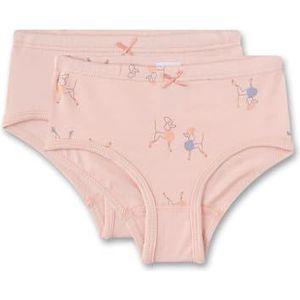 Sanetta Meisjes-Hipslip (dubbelpak) roze en roze met poedels | Hoogwaardige en duurzame onderbroek voor meisjes van biologisch katoen. Inhoud: set van 2 ondergoed voor meisjes, roze, 80