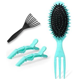 Vinabo Haarborstel, haarborstel zonder trekken, geschikt voor krullen en lang haar, haarborstel voor nat en droog haar, ontwarrende massageborstel voor vrouwen, mannen, kinderen