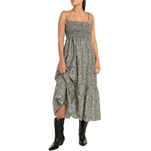 Replay Lange damesjurk, mouwloos, katoen, 010 Multicolor, M