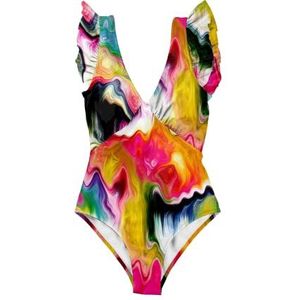 Averie Shanaya eendelig badpak voor dames, wit, L