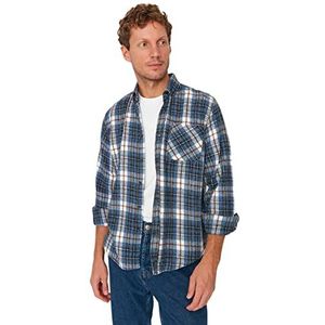 Trendyol Overhemd - Groen - Getailleerd, Donkerblauw, XL