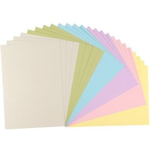 Vaessen Creative Florence Zelfklevende cardstock A4 knutselpapier, A4, kleurenmix, 24 stuks, bedrukbaar papier, voor knutselen en hobbyprojecten