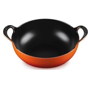 Le Creuset geëmailleerde gietijzeren Balti-pan 24cm 2,7 liter, oranjerood