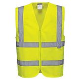 Portwest C375YERXL Hi-Vis Zipped Vest, X-Large, Yellow