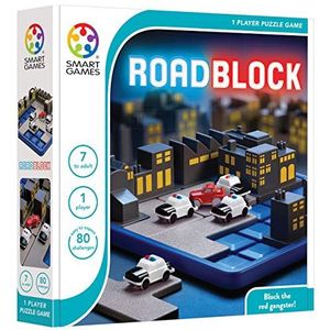 SmartGames RoadBlock - Blokkeer de rode auto en voorkom ontsnapping! 80 opdrachten voor jong en oud.
