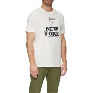 s.Oliver Heren T-shirt met Peanuts-print, 01d6 wit, M