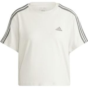 adidas Dames Essentials 3-Stripes Single Jersey Crop Top, alumina, XS