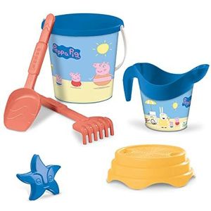 Mondo Toys 28053 Bucket set + Can-Peppa PIG zandemmer set ø17 cm met gieter - 6-delige strandspeelgoedset voor kinderen vanaf 3 jaar, strandset