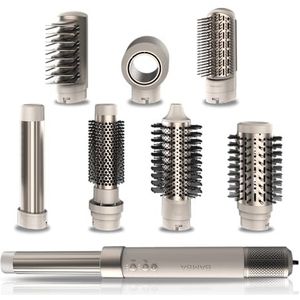 Cecotec - AirGlam - Multifunctionele Luchtföhnborstel - Champagne - 1400W - 8 Opzetstukken
