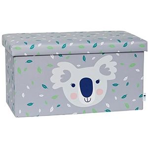 Love it Store it Bank met opbergruimte - Kist van hoogwaardig stof - Comfortabel en extra stabiel - Grijs met koala - 65x35x35 cm