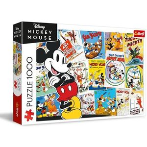 Trefl - Disney Mickey Mouse, In de Wereld van Mickey - Puzzel met 1000 stukjes - Puzzel met Disney Figuren, Retro Collage, Mickey Mouse, Klassieke Puzzel voor Volwassenen en Kinderen vanaf 12 jaar