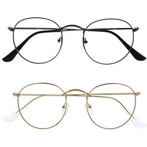 OPULIZE Sol Blauw Licht Blokkerende Bril Cool Retro Vermindert Glare Anti Hoofdpijn Verbeteren Slaap Computer Gaming Mens Womens B94, Gunmetal Grijs/Goud, +3.00 Magnification