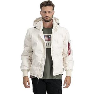 Alpha Industries - Hooded Logo Puffer - Winterjas - Gewatteerd - Afneembare Capuchon