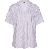 s.Oliver RED LABEL Pyjama Top - Bordeaux Rood Gestreept - Katoen