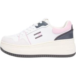 Tommy Jeans TJW Retro Basket Flatform EN0EN02916 Low Top, Beige (Ecru/Hawaii Orchidee), 3.5 UK, Beige Ecru Hawaii Orchidee, 36 EU