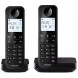 Philips - Duo D2702B - Draadloze Vaste Telefoon - Zwart - Tot 14 Uur