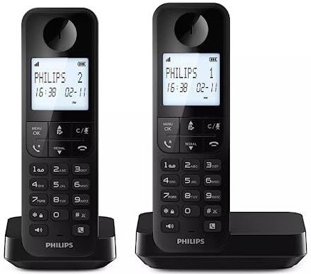 Philips - Duo D2702B - Draadloze Vaste Telefoon - Zwart - Tot 14 Uur