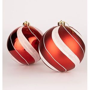 15 cm/6 stuks kerstballen onbreekbaar rood wit snoep strips, kerstboom decoraties bal ornamenten ballen kerst opknoping decoraties vakantie decor - glanzend, mat, glitter