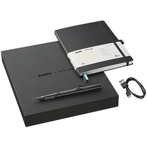 LAMY Safari NCode klein elektronisch digitaal notitieboek A5 Set - gestippeld - herbruikbaar - met pen - zwart - met geheugen en USB-kabel