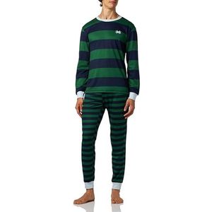 United Colors of Benetton Pyjama voor heren, Gestreept Bosgroen en Donkerblauw 65h, L