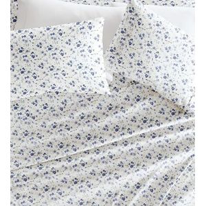 Linen Market 4-delige kingsize beddengoedset (lichtblauw bloemen) - slaap beter dan ooit met deze ultrazachte en verkoelende lakens voor je kingsize bed - diepe zak voor matras van 40 cm