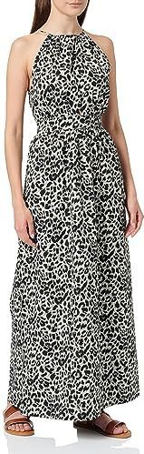 Jurken - Dierenprint - Ronde Hals - Haltermodel - Gedrapeerd