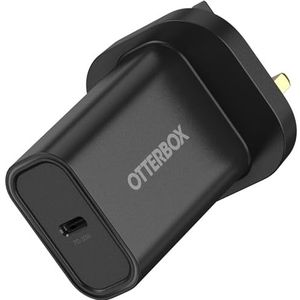 OtterBox Standard UK 30W USB-C PD-wandoplader, Snelle oplader voor smartphone en tablet, getest op vallen, robuust, ultraduurzaam, Zwart