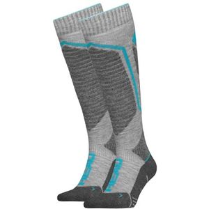 HEAD Unisex Knee-High Performance V-vormige skisokken, grijs/hemelsblauw combo, 43/46, Grijs/Sky Blue Combo, 43-46 EU