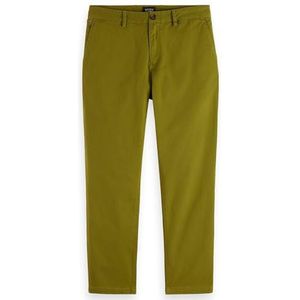 Scotch & Soda Heren drift regular-taps toelopende kepered chino broek, Moss Green 0445, 29W x 34L