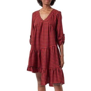 RAIDO Midi-jurk voor dames, Zwart/Rood, S