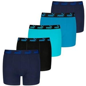PUMA Basic Boxer voor jongens (set van 5), Blue Combo, 122-128