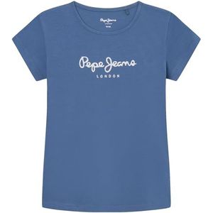 Pepe Jeans Hana Glitter T-shirt voor meisjes, Blauw (Sea Blue), 10 Jaar