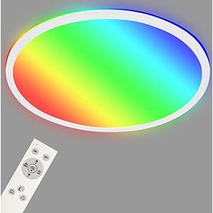 BRILONER - Slimme LED plafondlamp, RGB heldere kleuren, Indirect lichteffect, Neutraal wit licht, WiFi-woonkamerlamp, afstandsbediening, spraakbesturing.