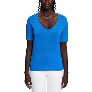 Esprit Collection T-shirt met V-hals, Tencel™, bright blue, M