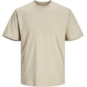 JACK & JONES Heren T-shirt Effen Ronde Hals T-Shirt, Crockery/Fit: relaxed, XS