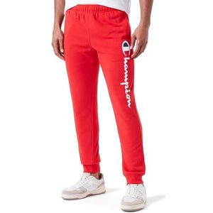 Champion Legacy Icons Powerblend Terry Contrast Logo Rib Cuff trainingsbroek rood, M heren SS24, Rood, M