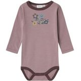 NAME IT - Nbfwillow Wool Ls Body - Lila - Rompertje - Lange Mouwen - 56 cm