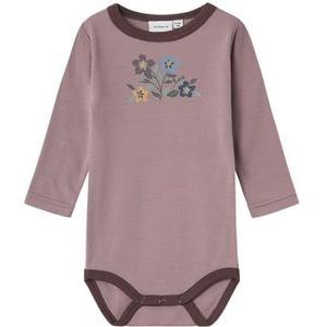 NAME IT - Nbfwillow Wool Ls Body - Lila - Rompertje - Lange Mouwen - 56 cm