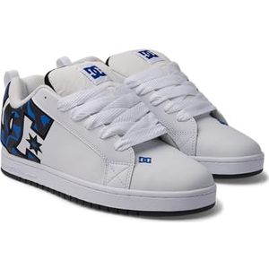 DC Shoes Heren Court Graffik sneakers, wit/grijs/blauw, 45 EU, Wit Grijs Blauw, 45 EU