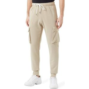 Champion Legacy Icons Powerblend Terry C-logo elastische manchet cargo trainingsbroek beige, S heren SS24, Beige, S