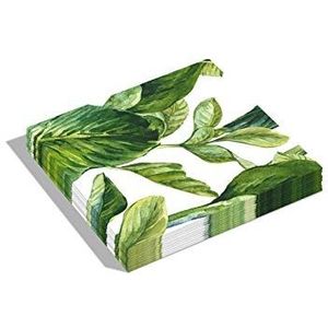 Dutch Design Brand Napkin servetten, Green Leaves, 16,5 x 16,5 x 2,5 cm