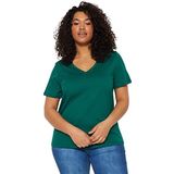Trendyol Vrouwen Plus Size Regular Basic Vierkante Kraag Knit Plus Size T-Shirt, Emerald, 5XL grote maten
