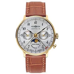Zeppelin Unisex chronograaf kwarts horloge met lederen armband 7039-1
