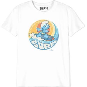 Les Schtroumpfs T-shirt voor jongens, Wit, 6 Jaren