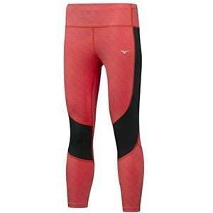 Mizuno dames Impulse Printed Tight - oranje, zwarte broek