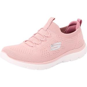 Skechers D'Lites Biggest Fan Fashion Sneaker voor dames, Roze Gebreide Mauve Trim, 39 EU