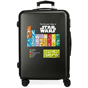 Star Wars badges cabinekoffer, Periodic Zwart, 48x68x26 cms, Middelgrote koffer